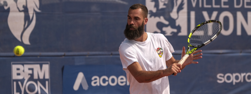 Benoît Paire à l'OSSL 23, s'entraîne.