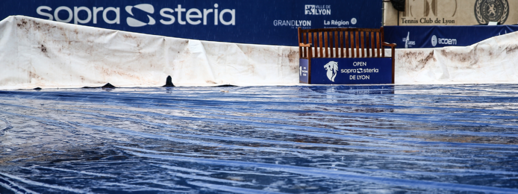 pluie à l'Open Sopra Steria de Lyon